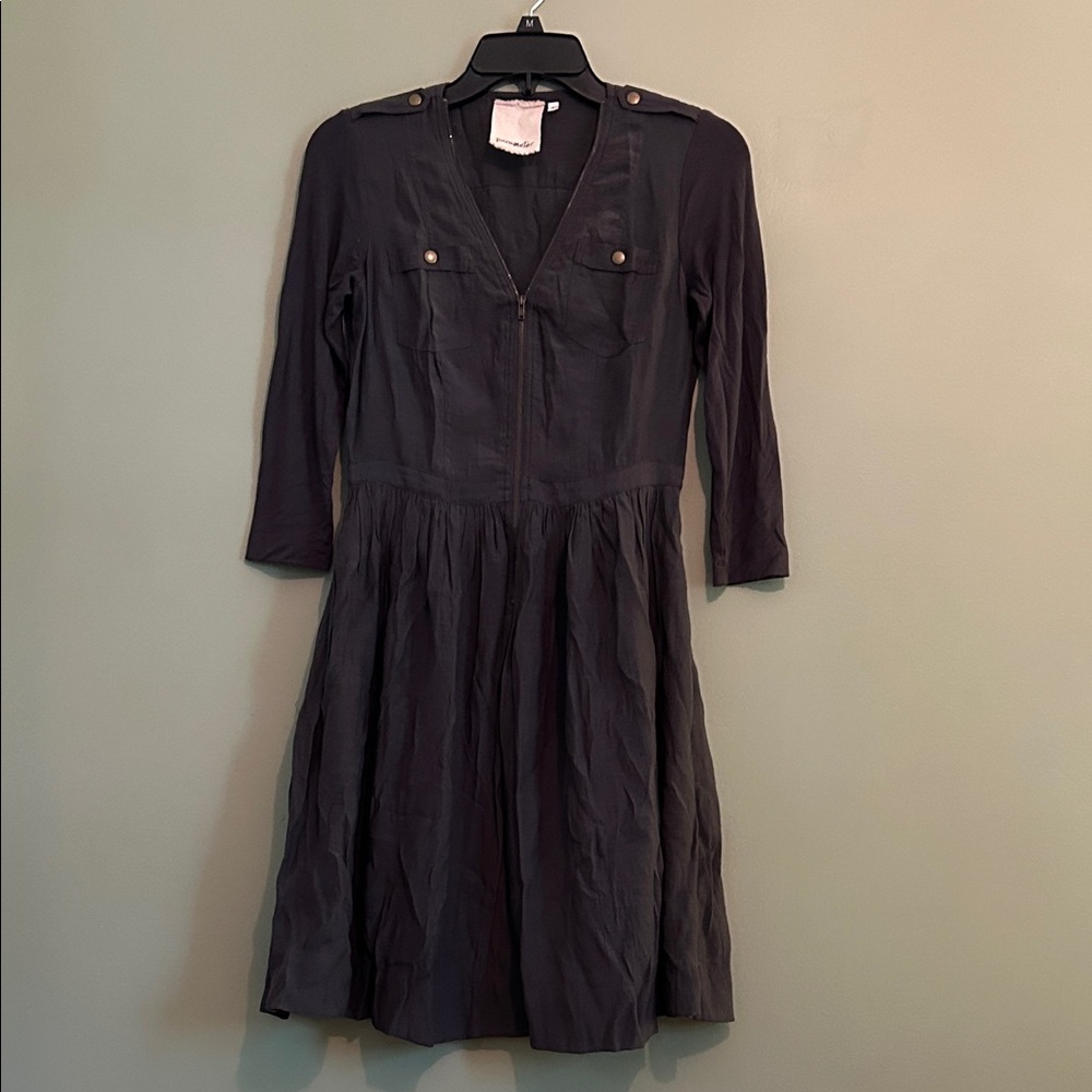 Parameter Charcoal Front Zip Dress Size 0